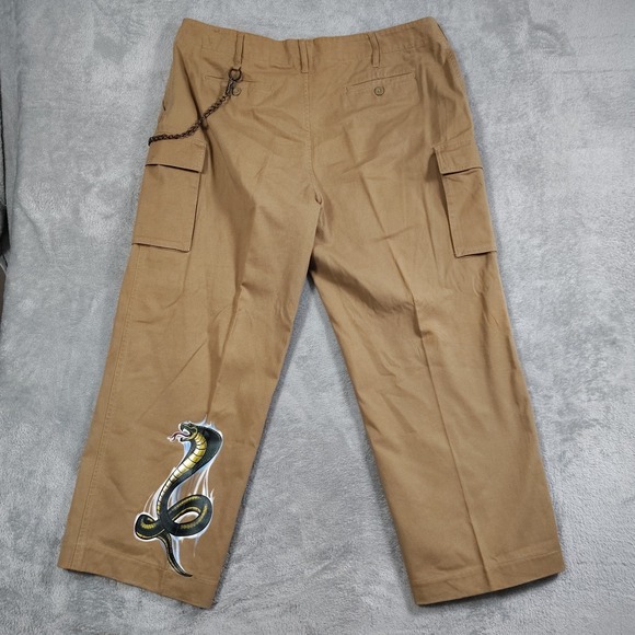 Baggy Cargo Pants Men Large Y2K Baggy Wide 11' Leg Opening Pipes Skater VTG NOBO - Picture 1 of 14